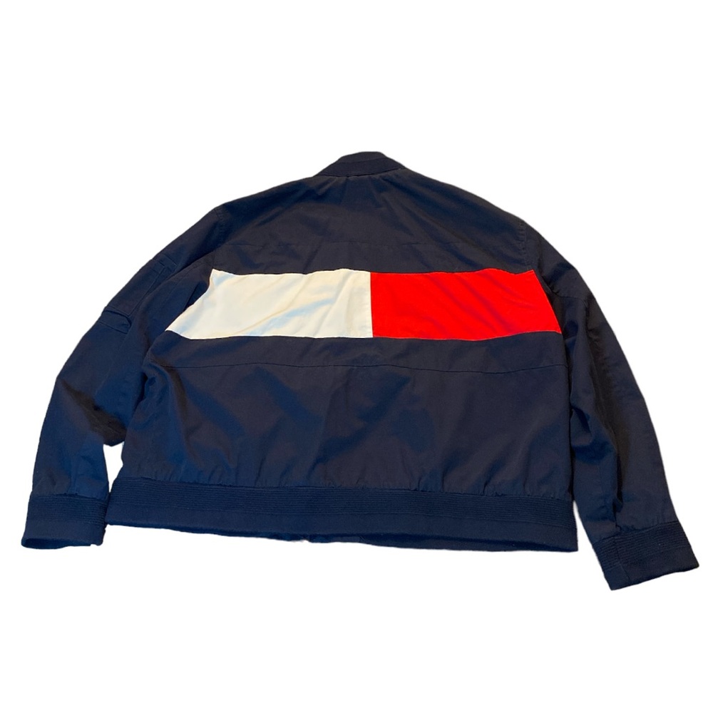Tommy Hilfiger Fall/Spring Jacket, Navy, XL, small bleach stain on cuff, $50